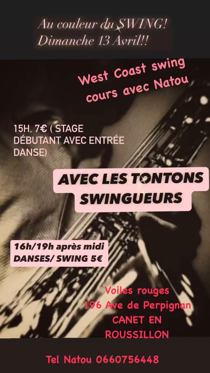Swing’afternoon , avec LES TONTONS SWINGUEURS , plus cours WCS AVEC NATOU ET LAURENT !