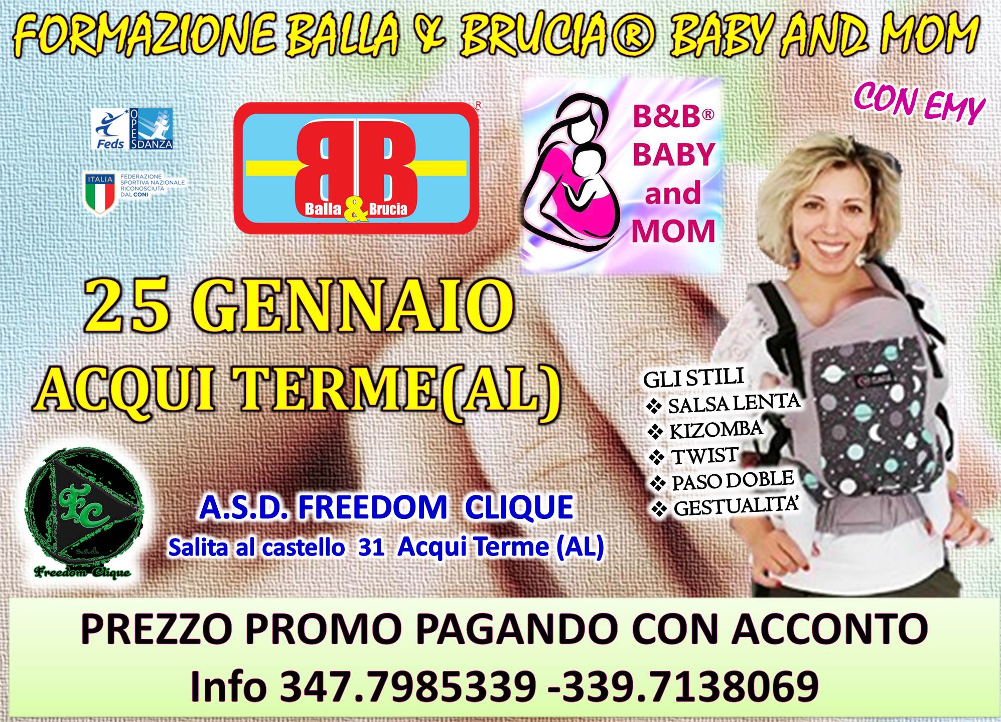 Acqui Terme(AL) Formazione Insegnanti Balla&Brucia® Baby and mom