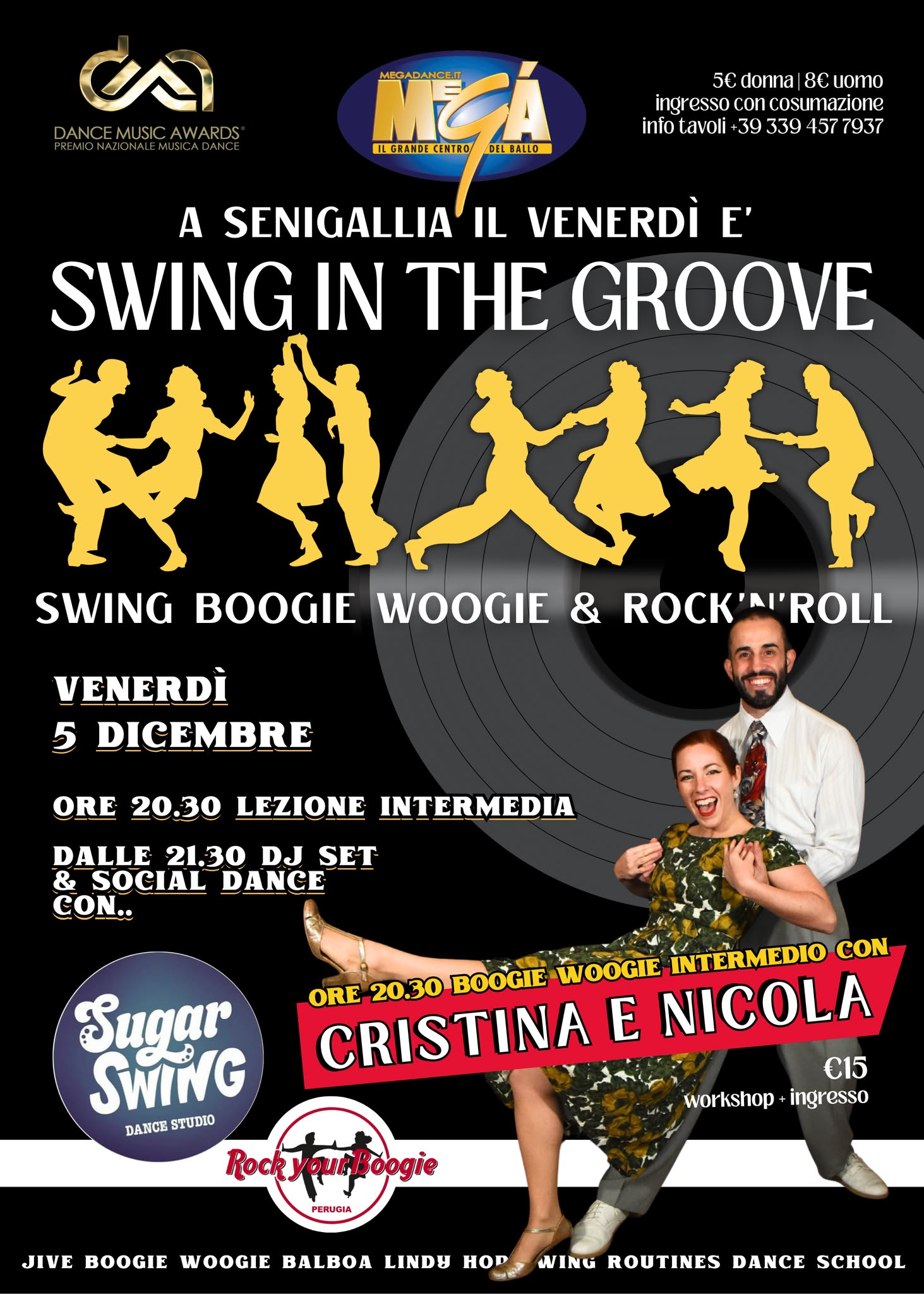 SWING in the GROOVE con DJ SET + Workshop di BOOGIE WOOGIE con Cristina e Nicola