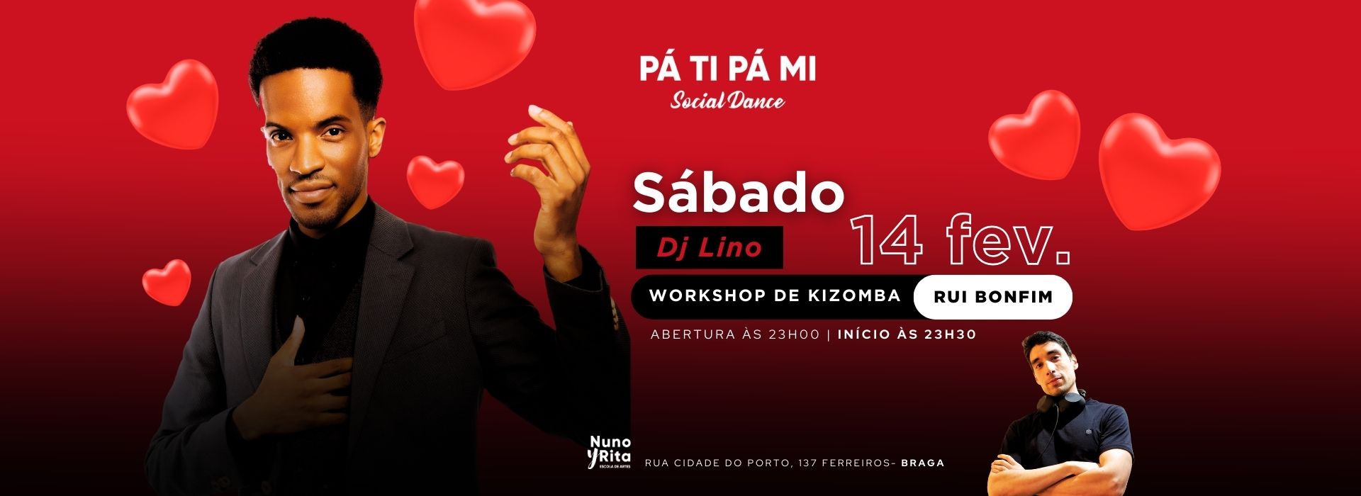 Pá Ti Pá Mi - Social Dance Dia dos Namorados 14 fev Workshop kizomba Rui Bonfim