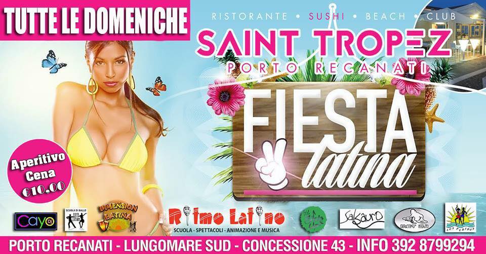 FIESTA LATINA -DOMENICA 9 LUGLIO-CHALET SAINT TROPEZ