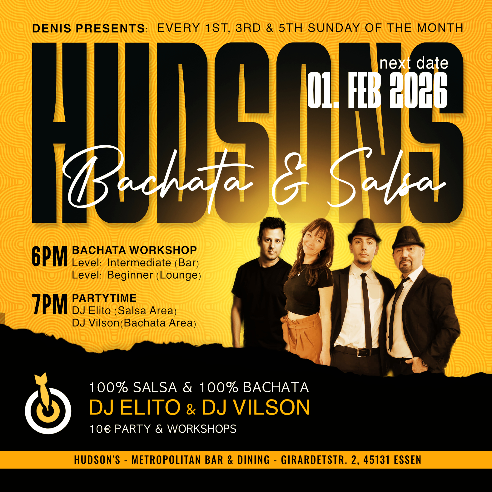 HUDSONS Bachata & Salsa Party - Essen RÜ