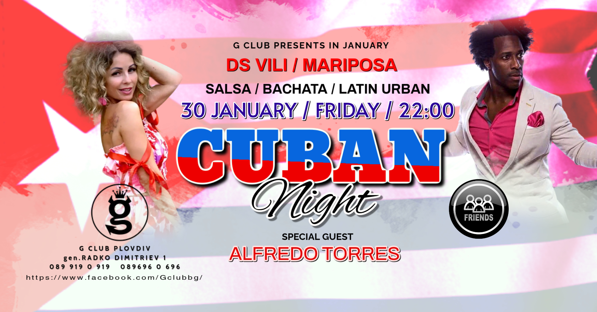 CUBAN NIGHT @ G DS VILI MARIPOSA special guest Alfredo Torres