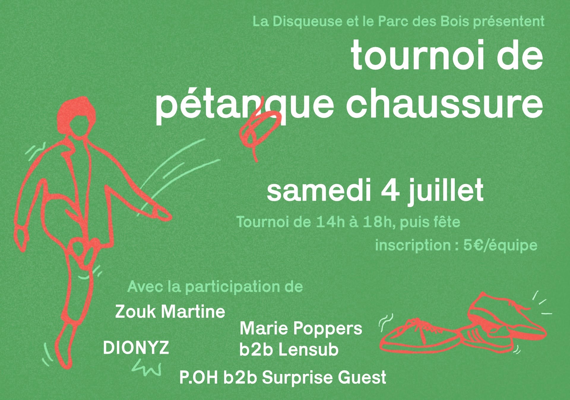Parc des Bois x La Disqueuse : Tournoi de pétanque chaussure et DJ Sets