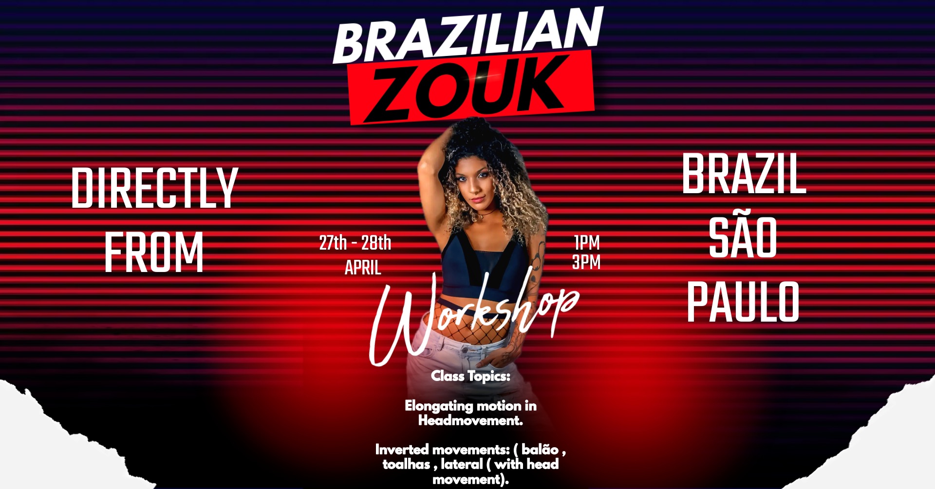 Brazilian Zouk Workshop with Evellyn Vasconcelos from São Paulo, Brazil
