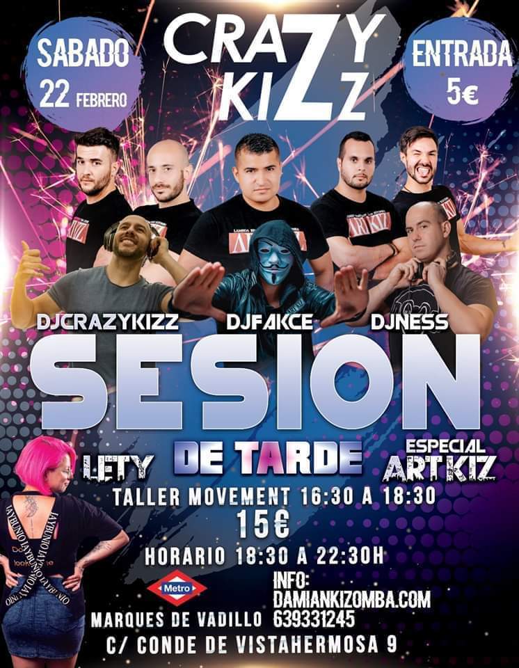 Crazykizz Sesión De Tarde 22 Febrero Kizomba Intensensivo Lety