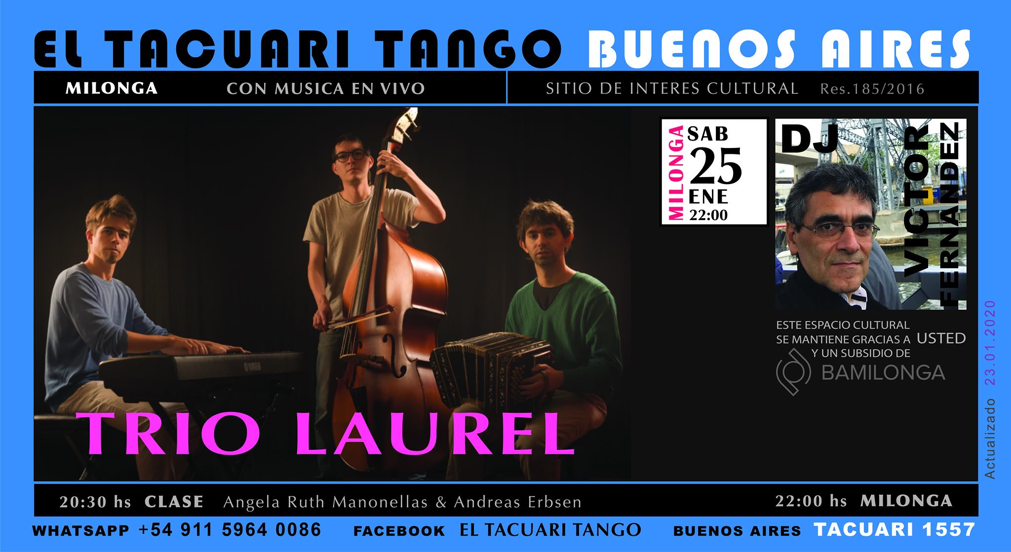 Sábado de milonga + Trío Laurel en vivo
