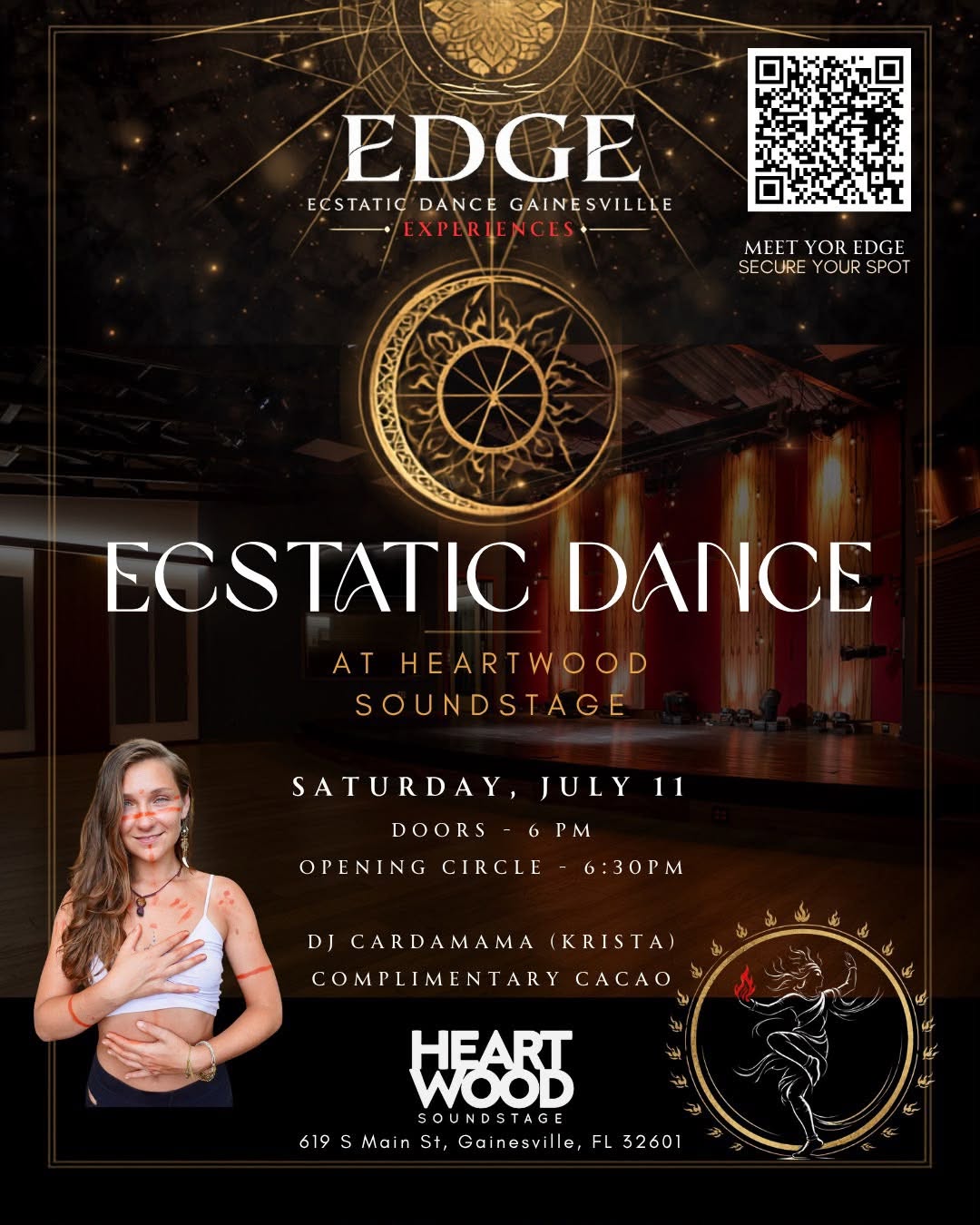 EDGE Ecstatic Dance with DJ Cardamama at Heartwood Soundstage