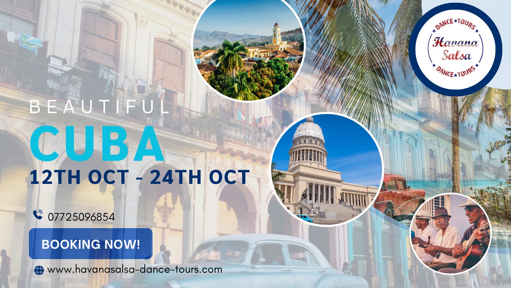 Dance Salsa Holiday to Cuba : Bespoke: Authentic : Dance :Culture :Music : Excursions OCTOBER 2023
