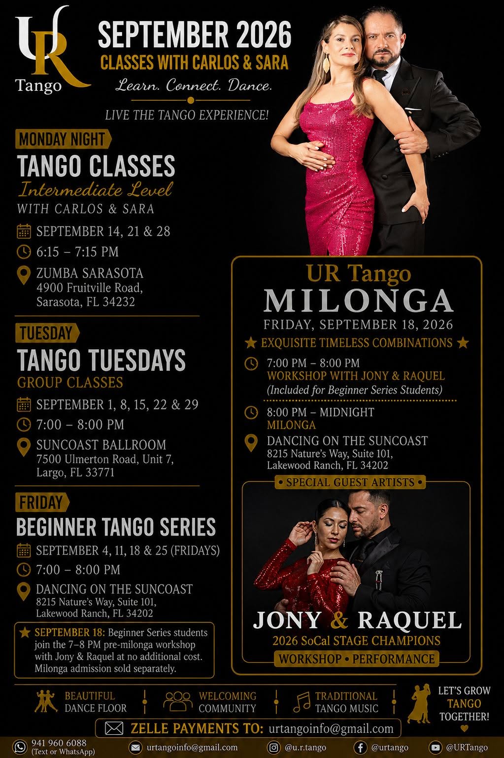 Monday Night Argentine Tango Classes Intermediate Level