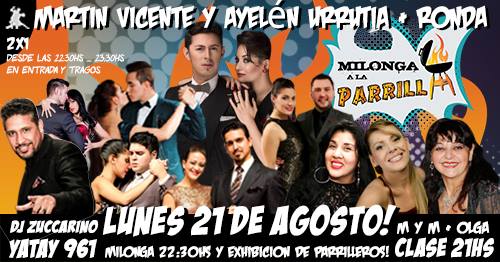 Hoy!!!! Martin Vicente y Ayelén Urrutia + Ronda. Clase M y M
