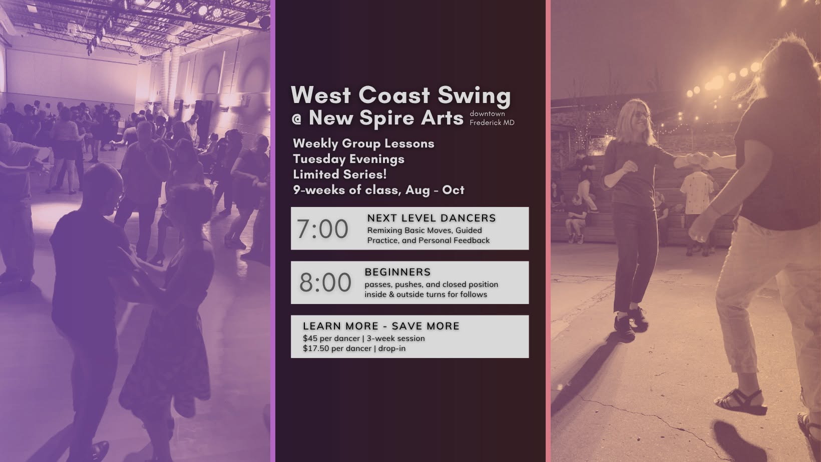 West Coast Swing - New Session Jul 28 - downtown Frederick MD