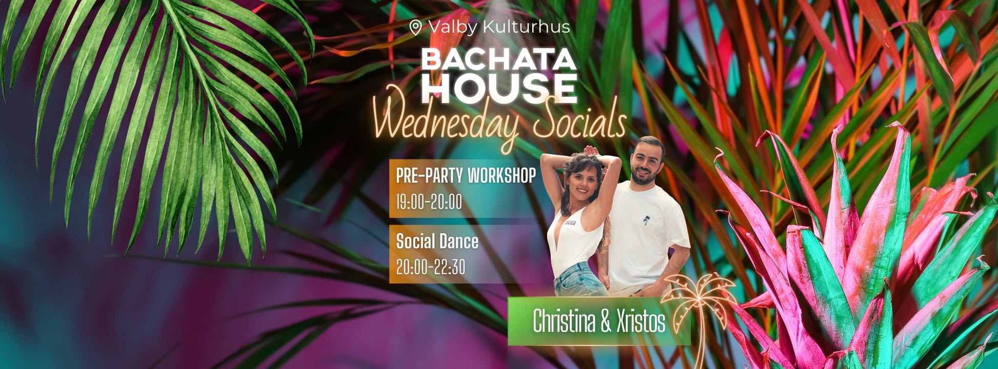 🌴Bachata House Wednesdays with Xristos & Christina