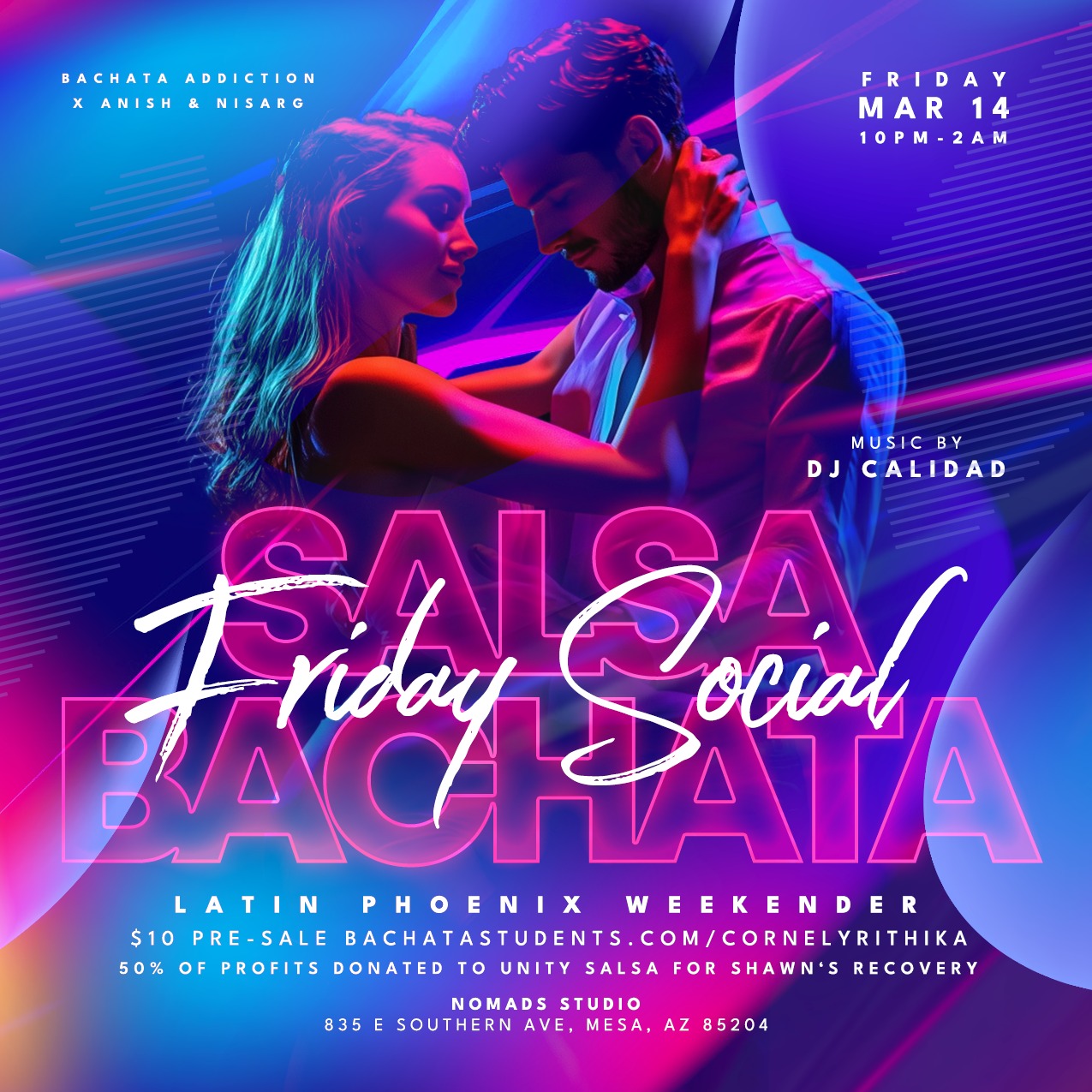 Friday Salsa & Bachata Social & Fundraiser for Shawn! - Latin Phoenix Weekender