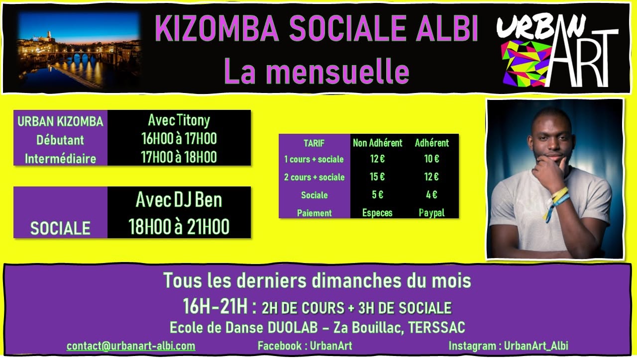 ASSOCIATION URBANART KIZOMBA SOCIALE ALBI La Mensuelle