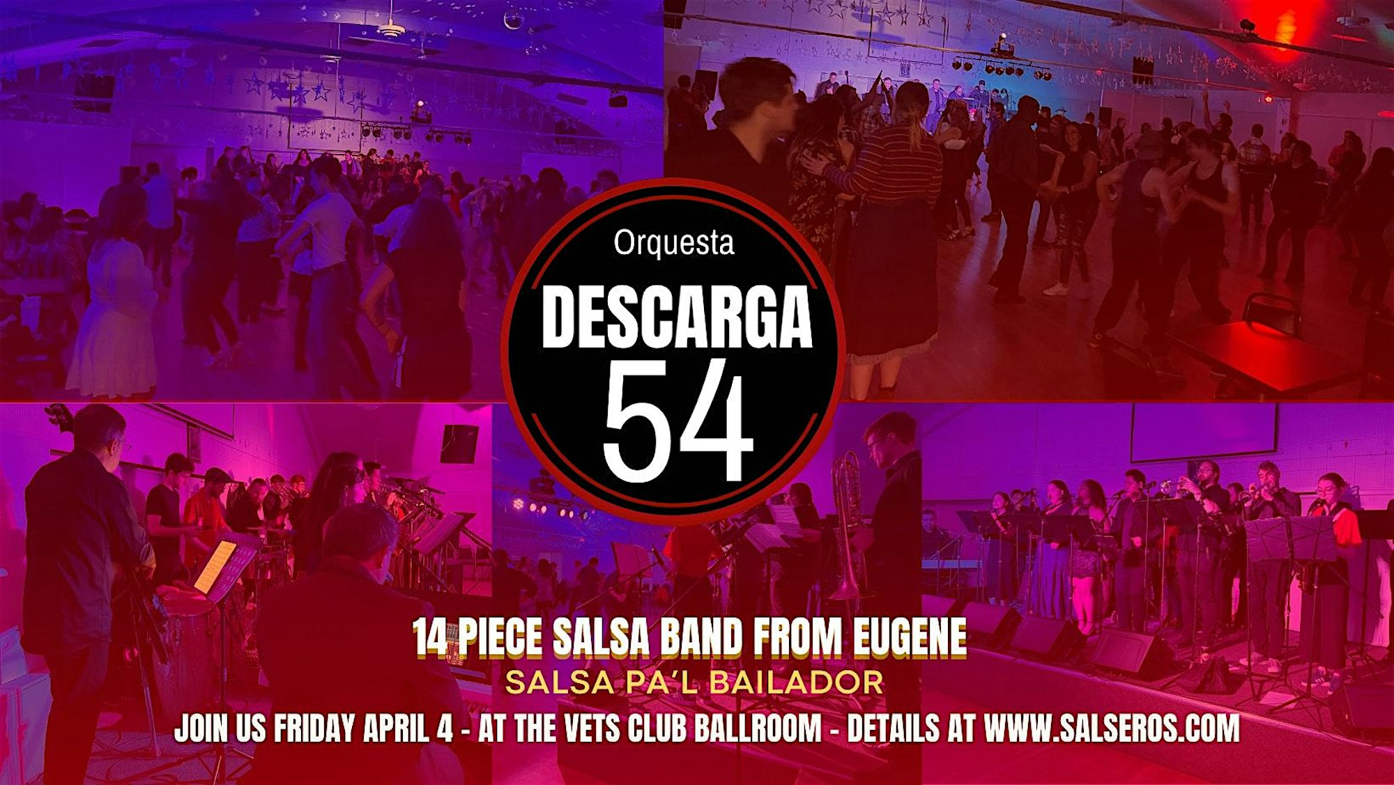 Live Salsa! Orquesta Descarga 54 @ The Vets Club Ballroom