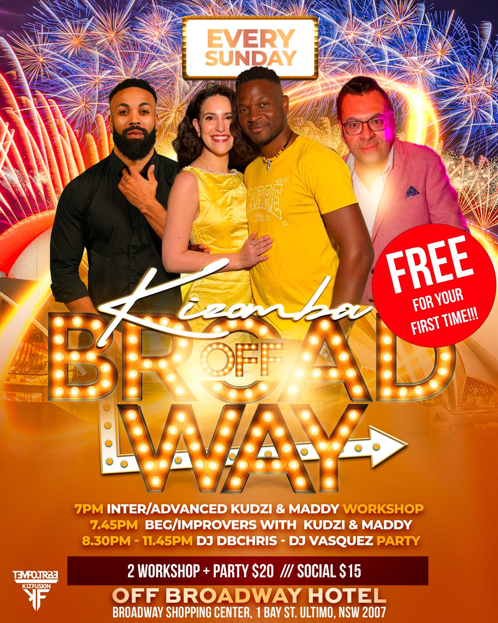 K.O.B - Kizomba Party! 2 Workshops with Kudzi & Maddy! Dj DBChris & Dj Vasquez