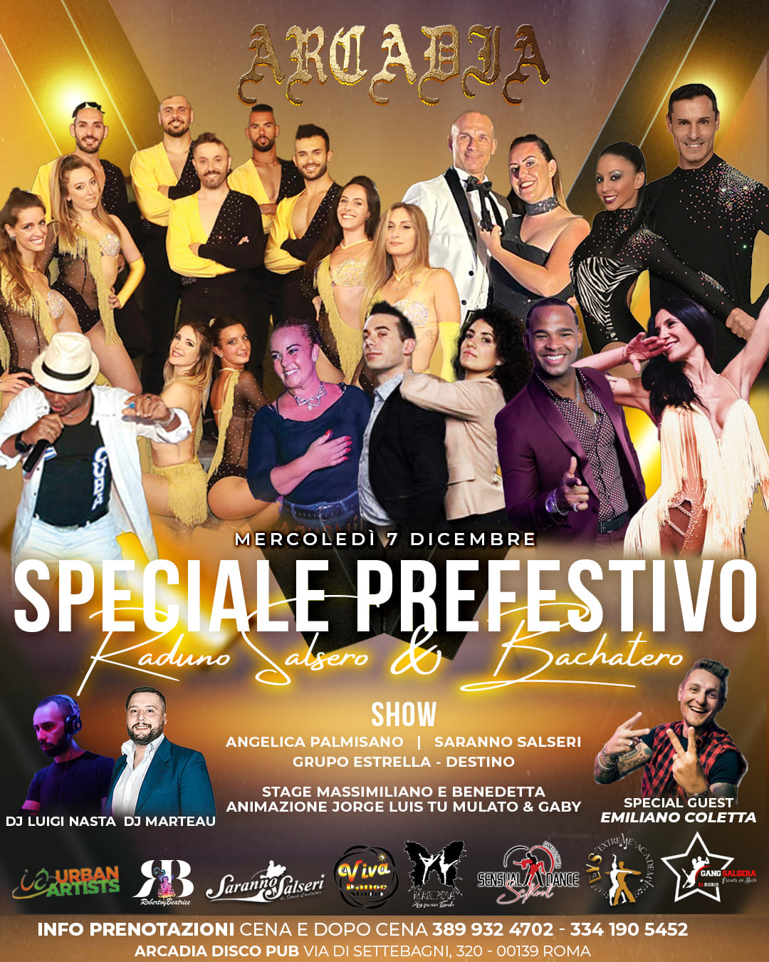 ARCADIA PRESENTA SPECIALE PREFESTIVO MER 7 DICEMBRE