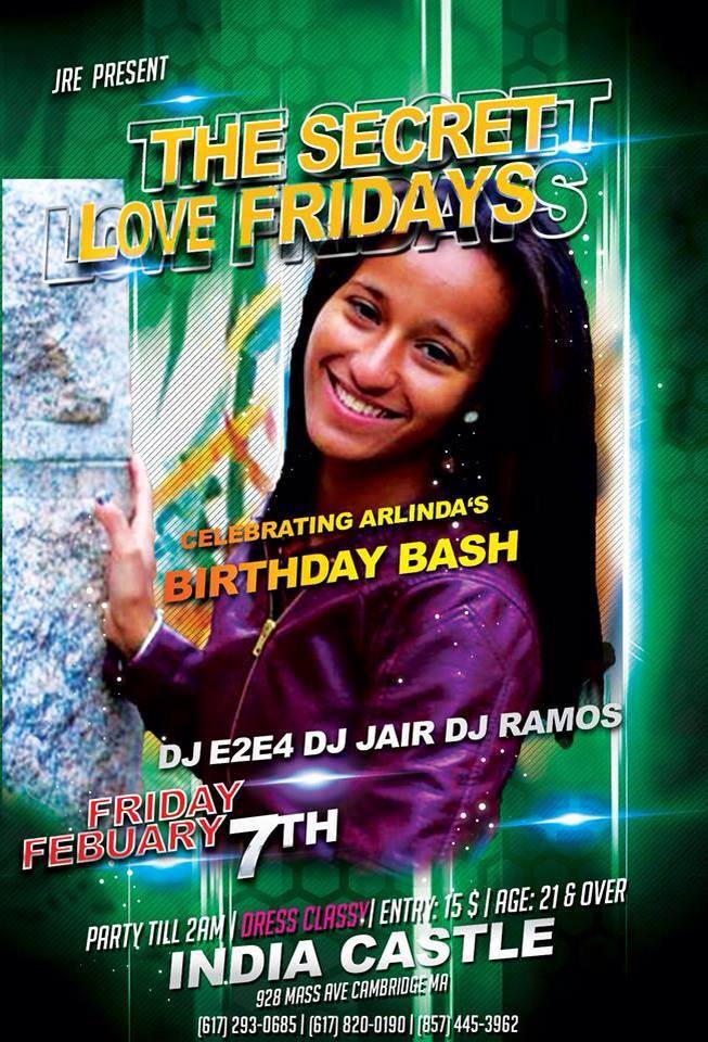 ****JRE PRESENT: THE SECRET LOVE FRIDAYS @ INDIA CASTLE 928 MASS AVE CAMBRIDGE Ma****