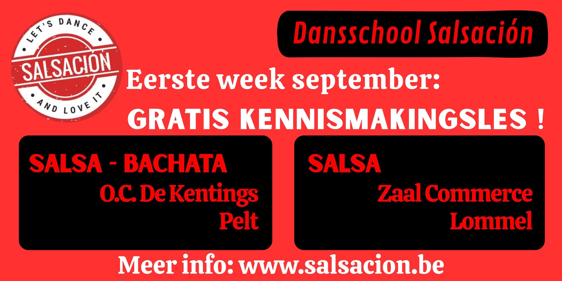 Gratis kennismakingsles Salsa - Zaal Commerce, Lommel