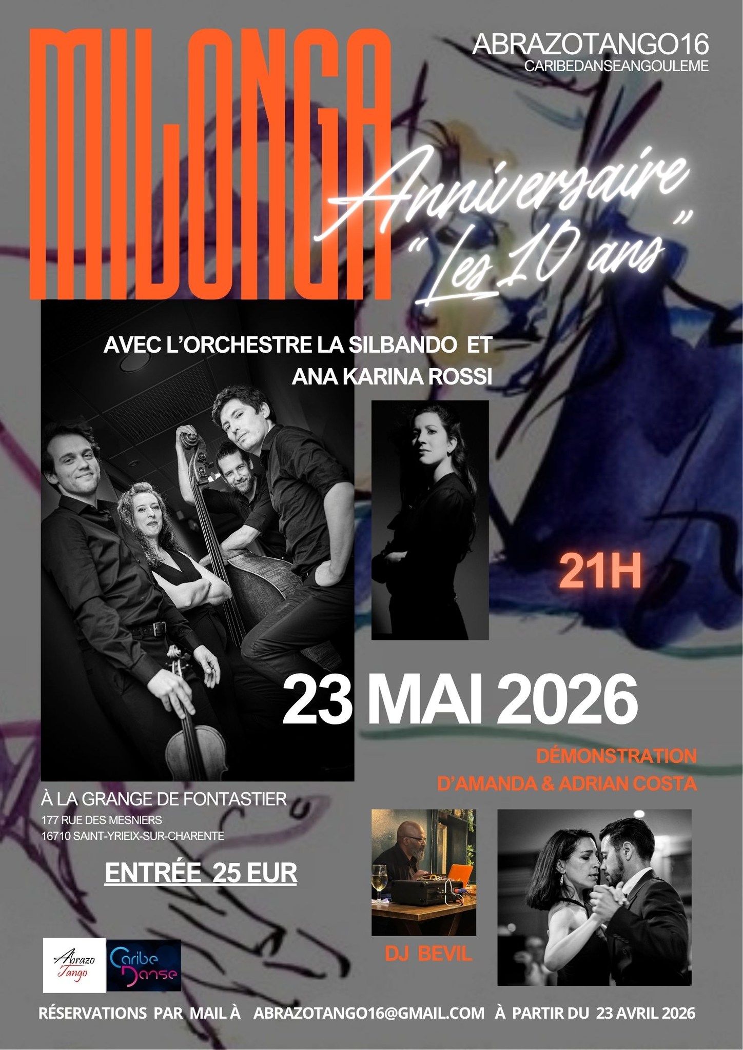 Milonga exceptionnelle : "Les 10 ans" d'Abrazo Tango-La Practica de Los Amigos