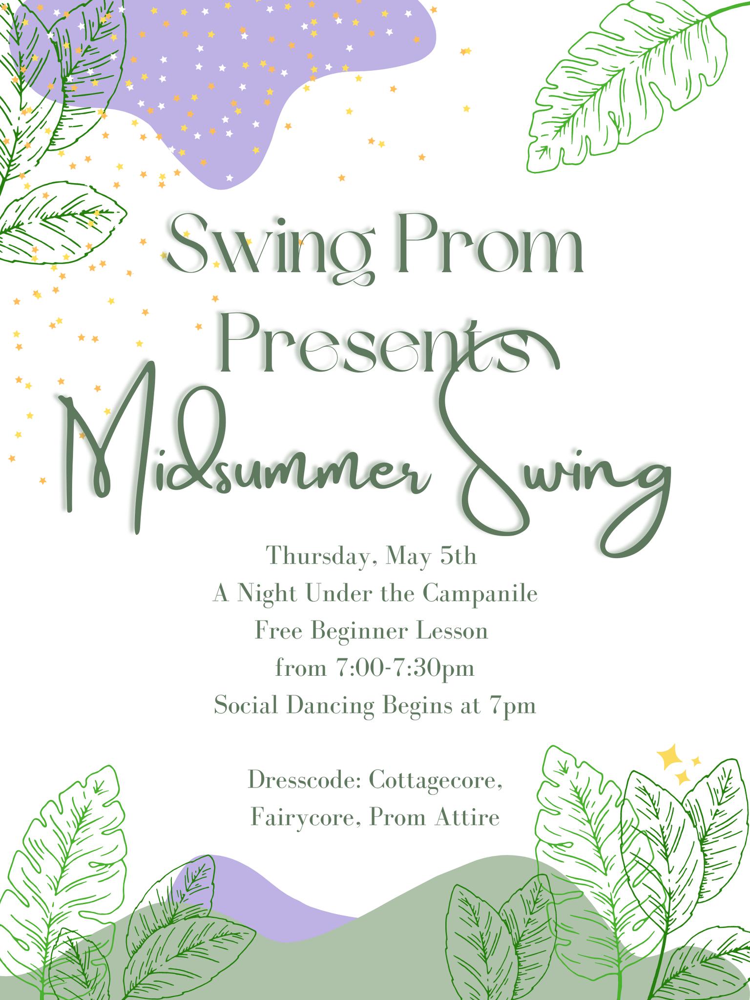 RESCHEDULED!! Swing Prom Presents: Midsummer Swing