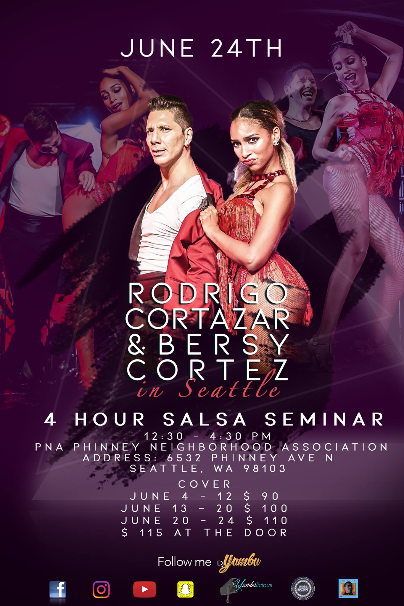 Rodrigo Cortazar & Bersy Cortez in Seattle 4 hour Salsa Seminar