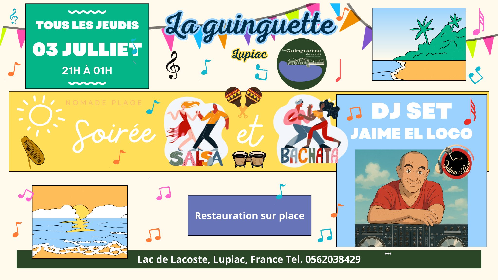 Soirée Salsa Bachata a la Ginguette de Lupiac
