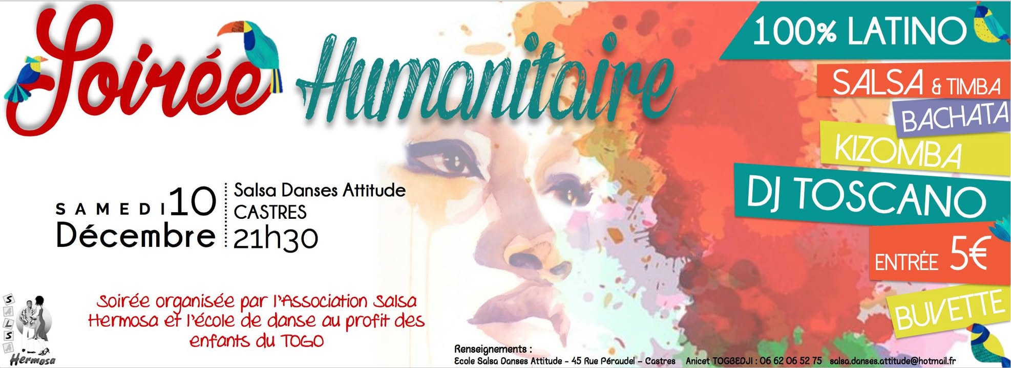 Soirée Latino humanitaire Togo avec Dj Toscano