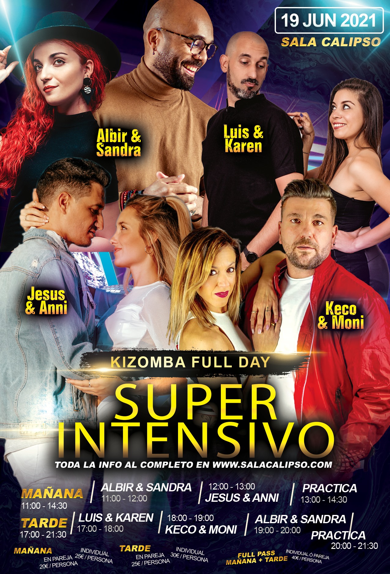 Super Intensivo KIZOMBA - Sabado 19 Junio 2021 - SALA CALIPSO