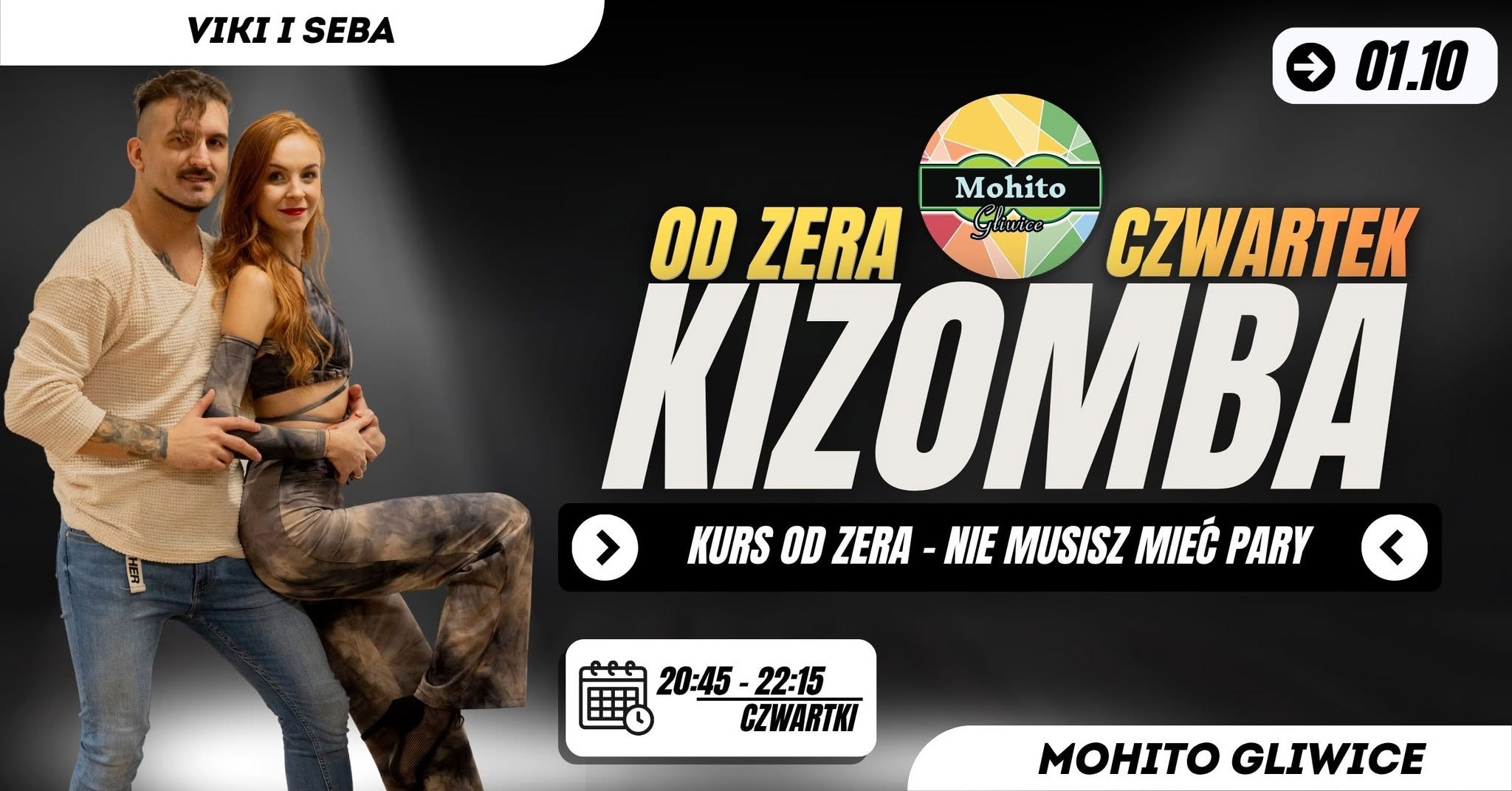 Wieczorowa Kizomba od zera - czwartki Viki i Seba Mohito Gliwice