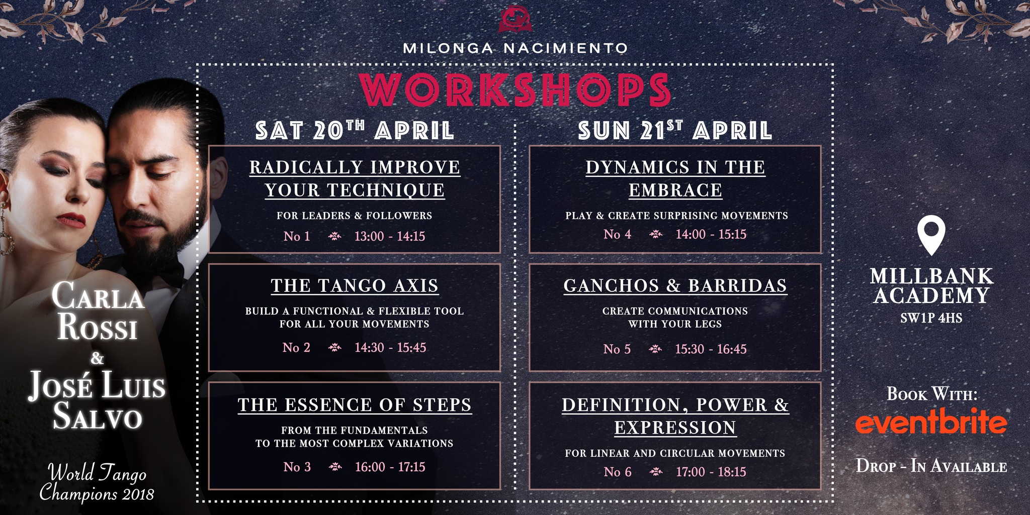 Milonga Nacimiento - April Workshops π₯ππ» - Carla Rossi & Jose Luis Salvo