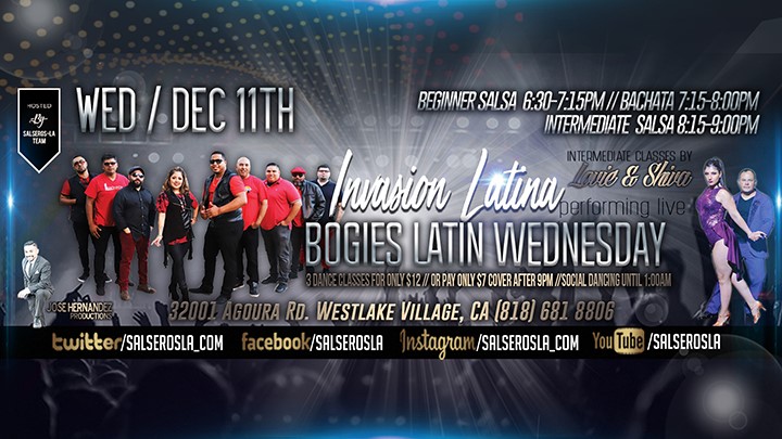 Invasion Latina Performing live at Bogies Latin Wednesdays!