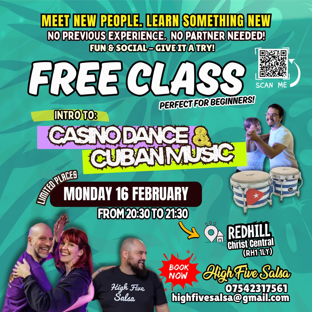 FREE CLASS - INTRO TO CUBAN SALSA AND CUBAN MUSIC (Mon 16 Feb)