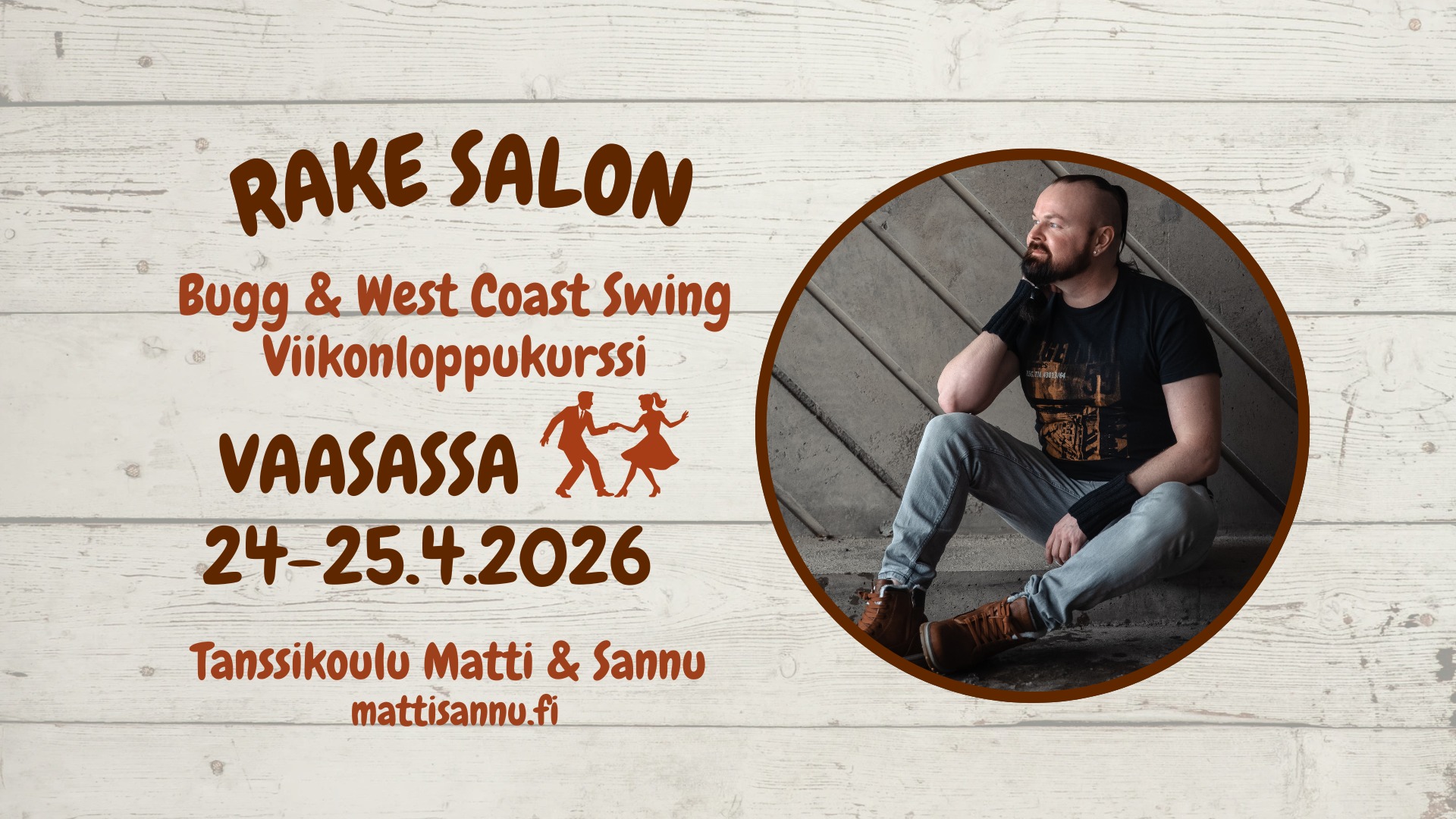 Rake Salon Bugg & West Coast Swing viikonloppukurssi Vaasassa 24-25.4.2026