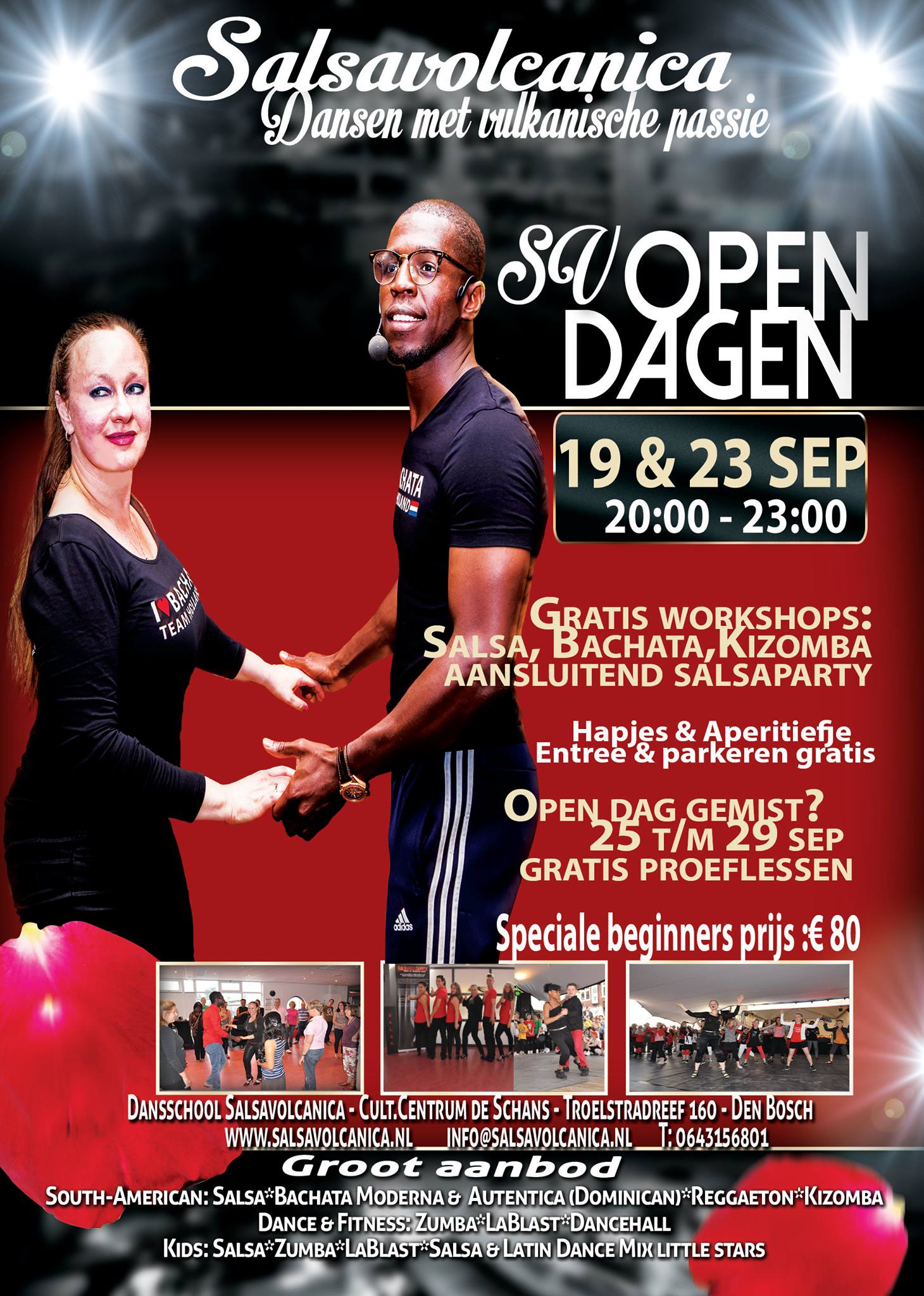 Open dagen met gratis proeflessen en salsaparty