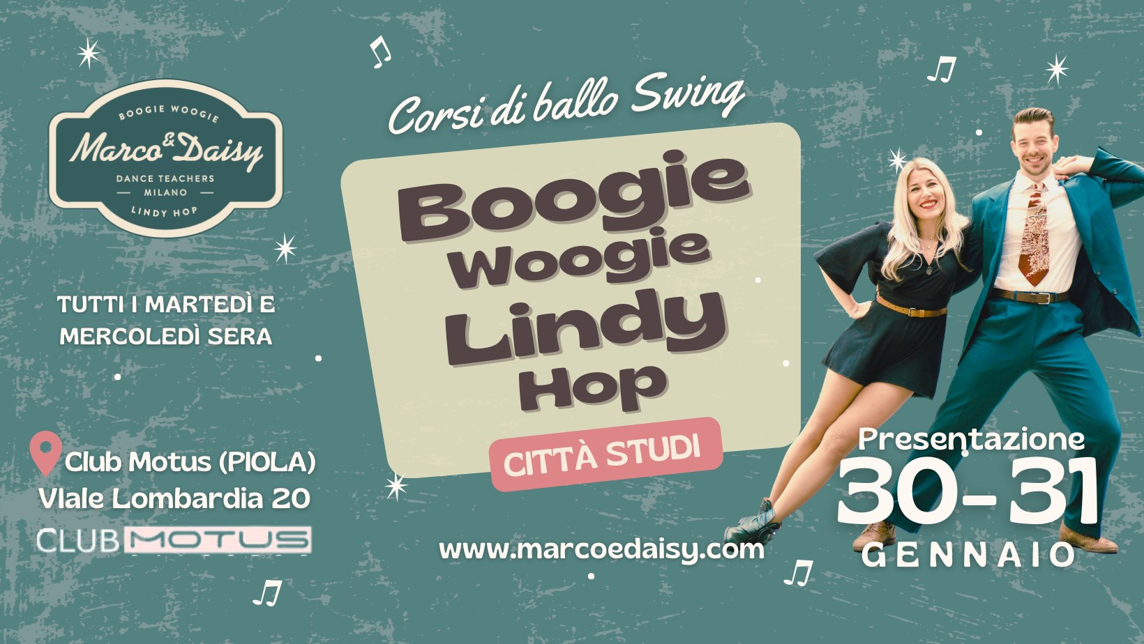 Nuovi Corsi Swing - CITTÀ STUDI - Boogie Woogie & Lindy Hop
