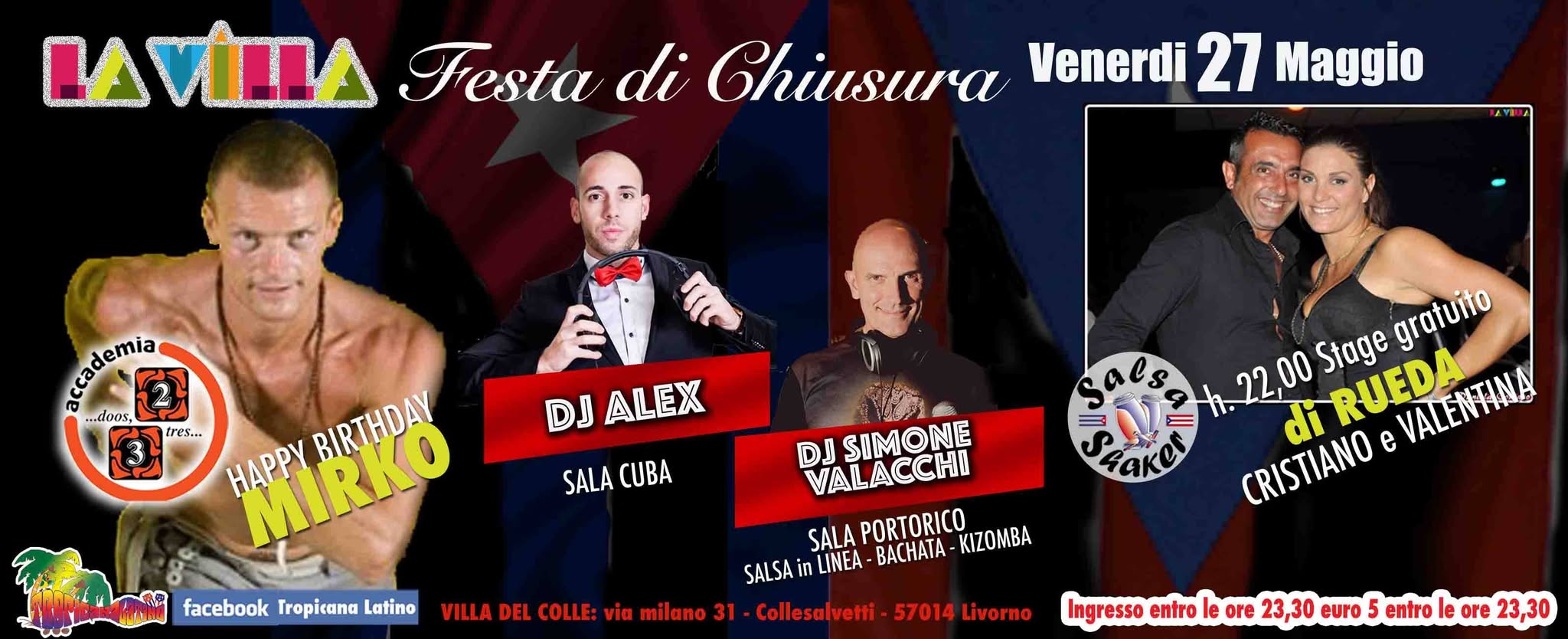 FESTA DI CHIUSURA - VILLA DEL COLLE il VENERDI' LATINO