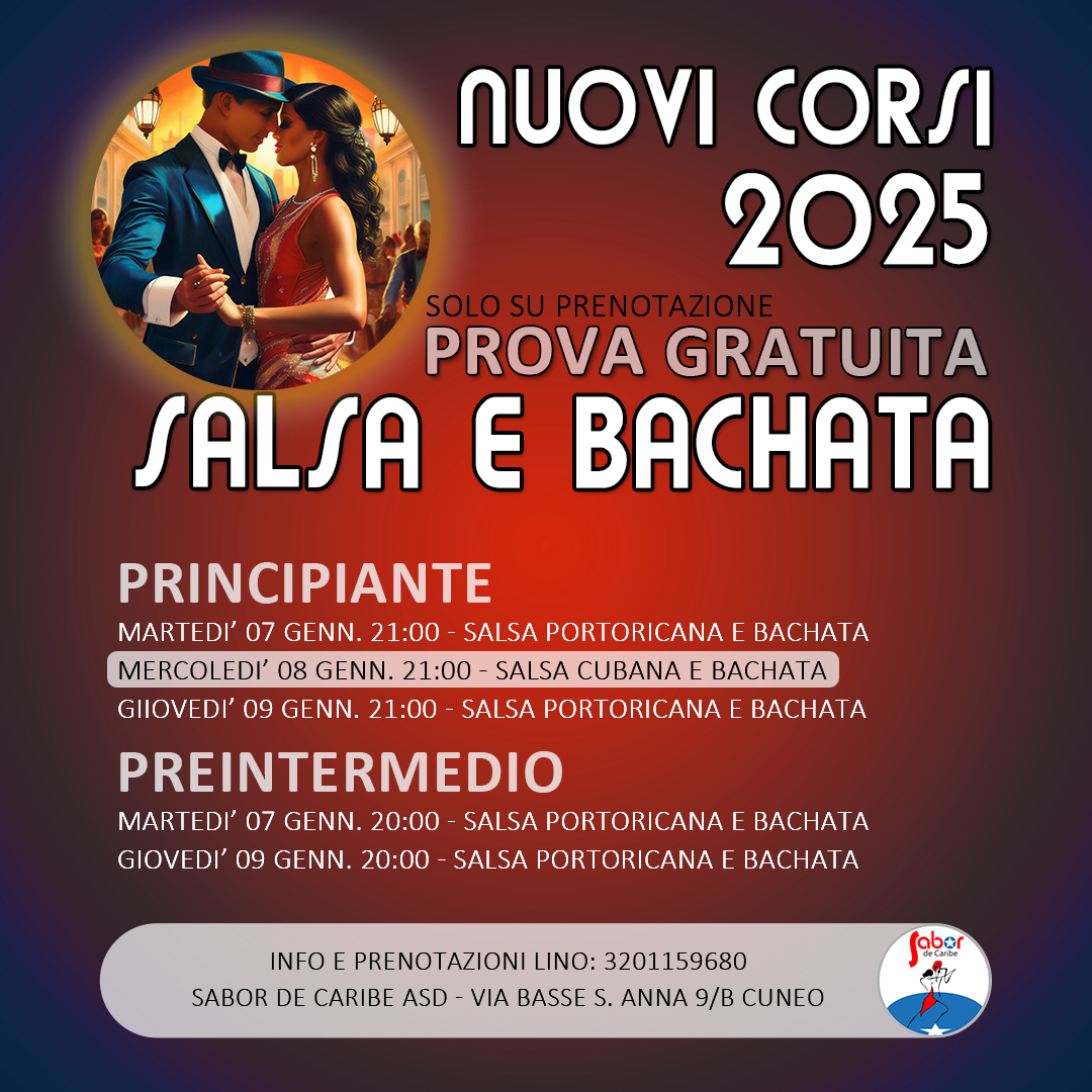 2025 inizia con il passo "giusto" SALSA e BACHATA!