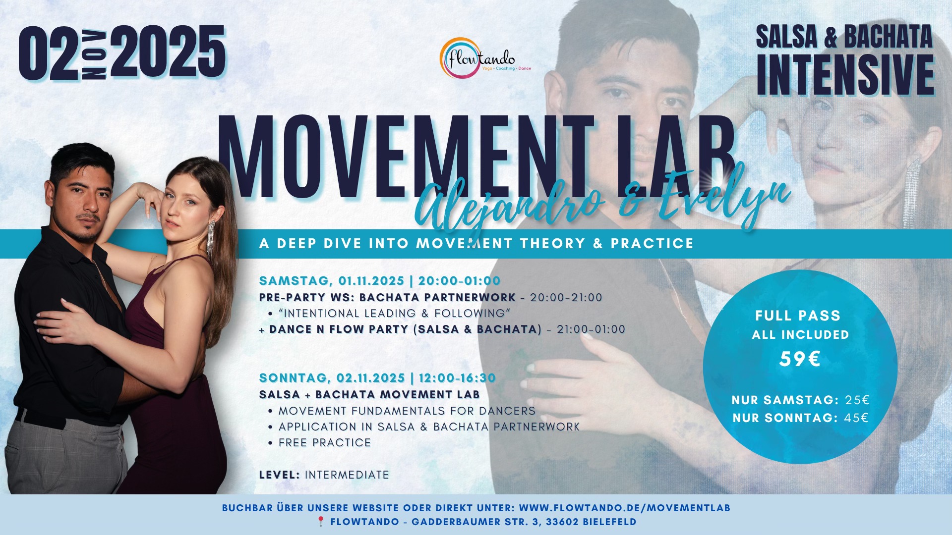 Movement Lab with Alejandro & Evelyn - Intensive for Salsa & Bachata