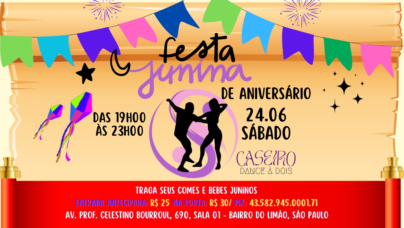 FESTA JUNINA DE ANIVERSÁRIO DA CASEIRO DANCE À DOIS