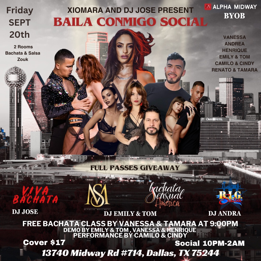 BAILA CONMIGO SOCIAL AT ALPHA MIDWAY STUDIO IN DALLAS ❤️