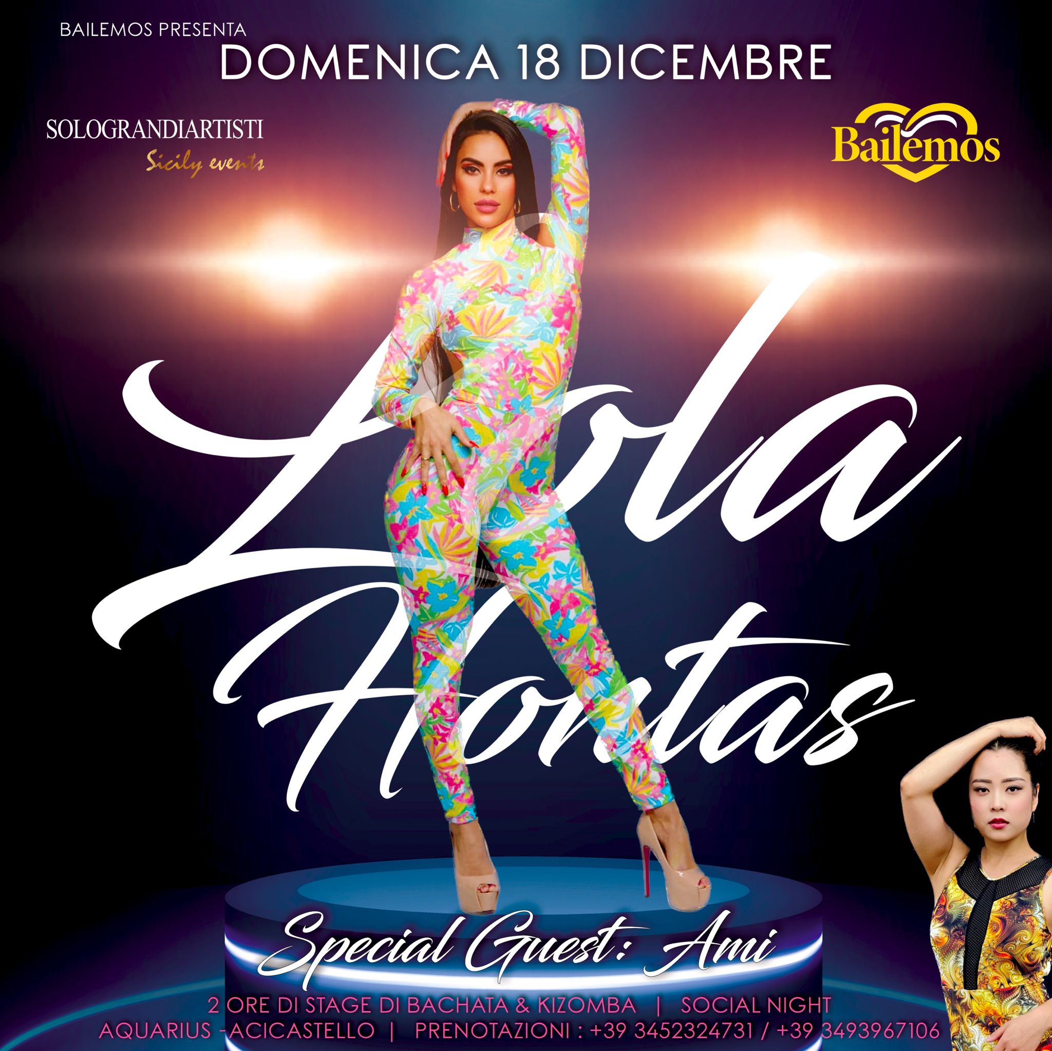 Domenica 18 Dicembre SPECIAL VIP LOLA HONTAS al Lido Aquarius