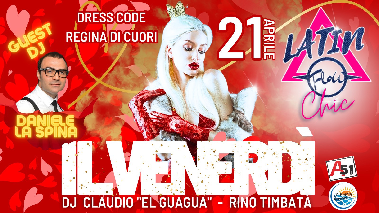 โค๏ธ๐ธ๐ปQueen of Hearts Party๐ธ๐ปโค๏ธ - Il Venerdรฌ LatinFlow Chic - Area51 - VEN21APR 2023