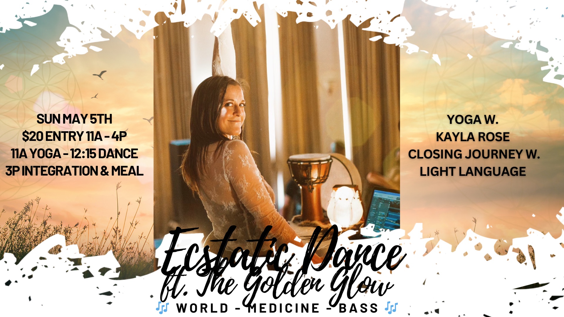 Ecstatic Dance ft. Dj THE GOLDEN GLOW w. Yoga & Closing Sound Journey