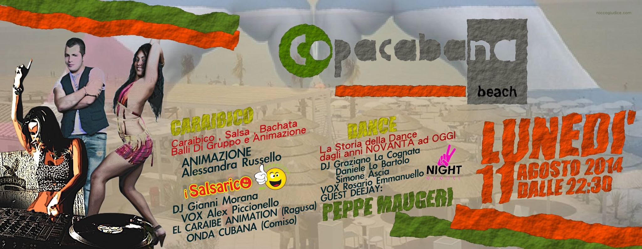 LUNEDI 11 AGOSTO CARAIBICO + PIù FESTA CON IL DJ PEPPE MAUGERI COPACABANA!!!