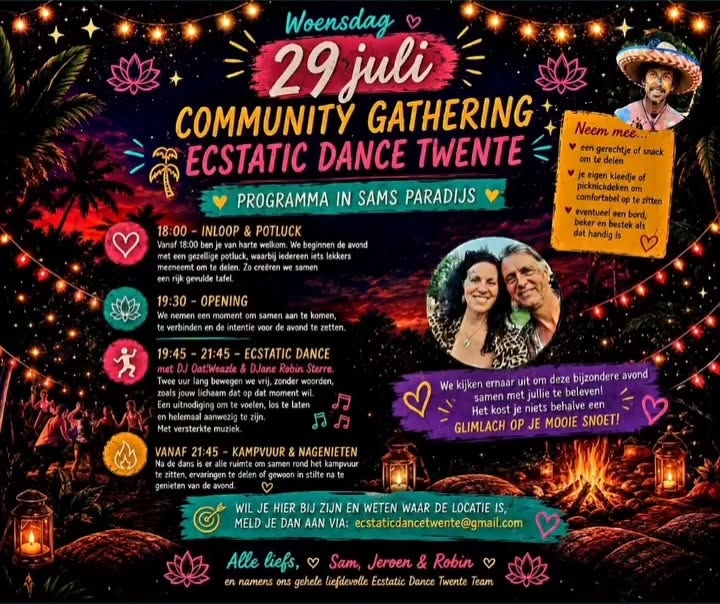 ✨️💛 Community Gathering 💛 ✨️ Woensdag 29 Juli ✨️🌴