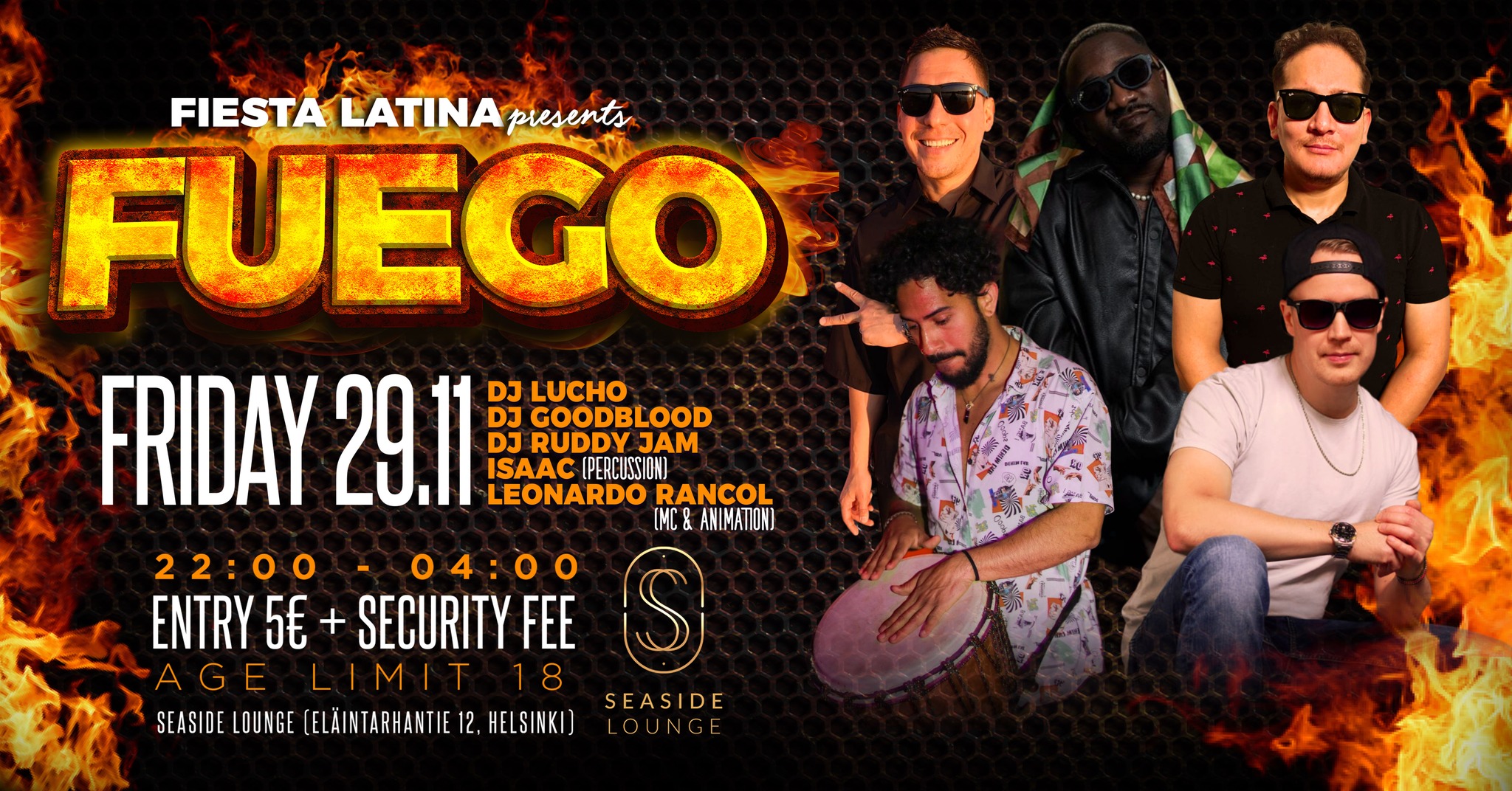 FUEGO - Latin party 29.11. at Seaside Lounge