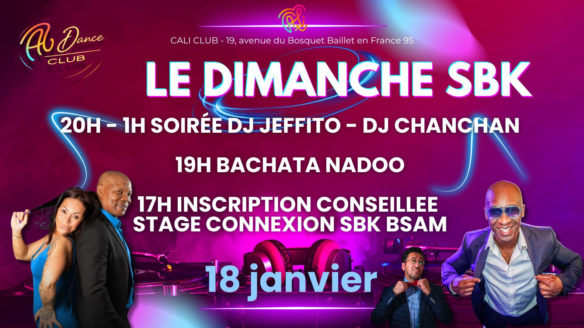17h-1h Dimanche SBK au Cali spéciale Rev Dance et Food Truck by Alain