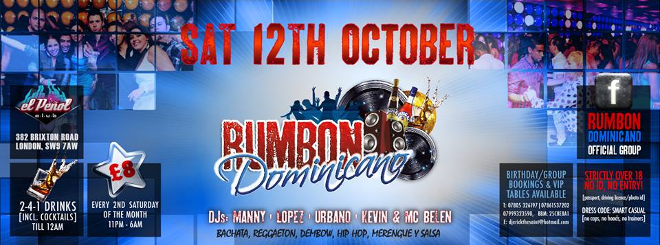 RUMBON DOMINICANO - SATURDAY 12TH OF OCTOBER @ EL PENOL NIGHTCLUB